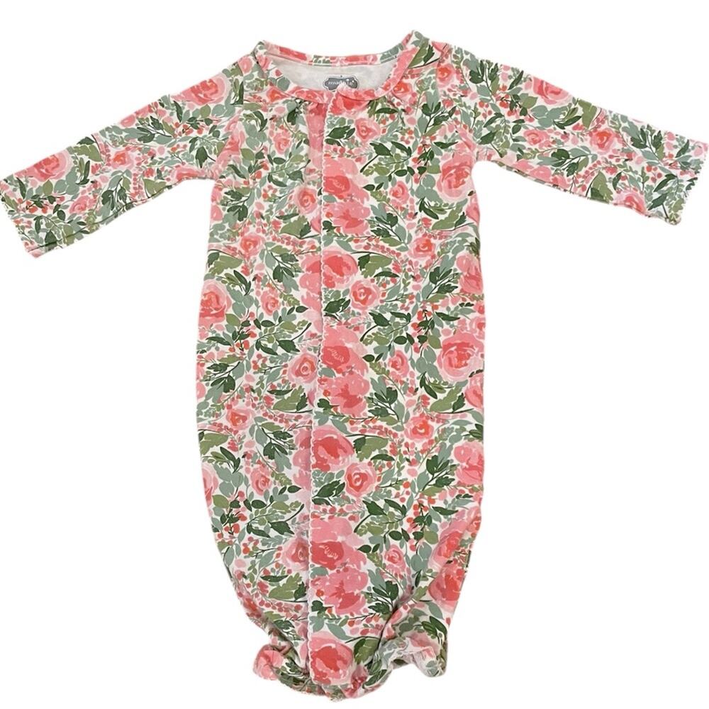 Mud Pie sleep gown Flower Print button front size 0-3 months
